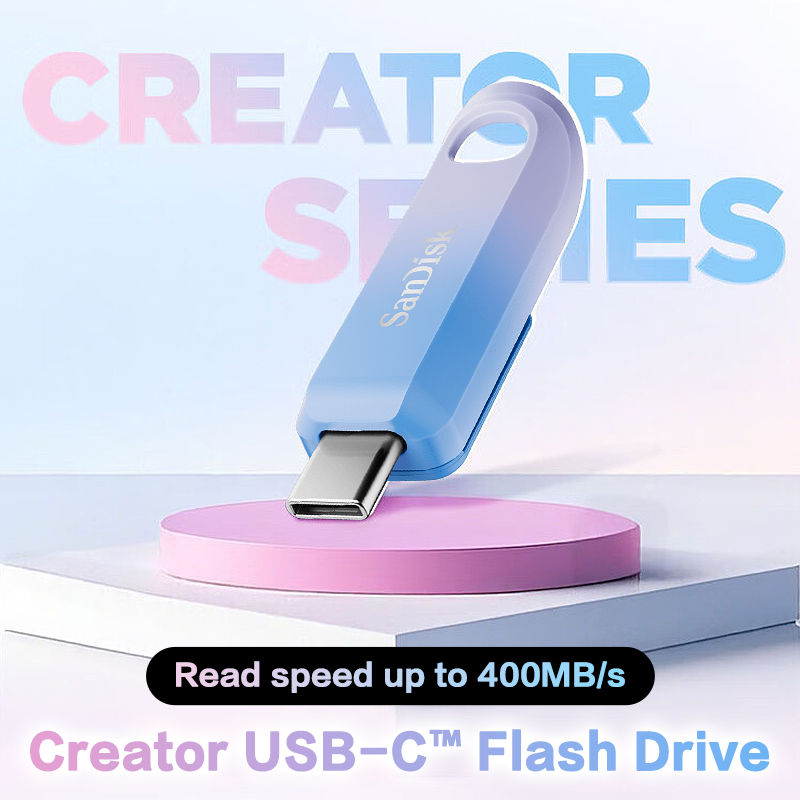 Miniatura: SanDisk Creator Series CZ75C USB-C Pen Drive USB 3.2 Gen1 de alta velocidade