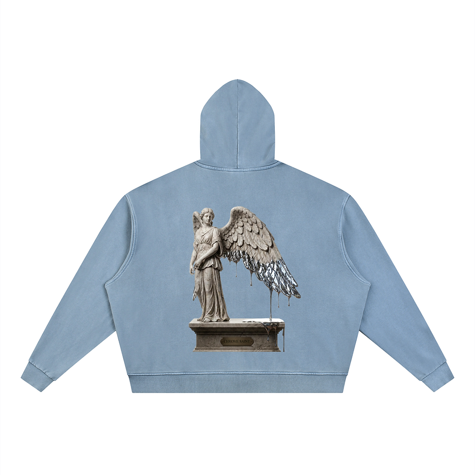 Thumbnail: CHROME SAINT Unisex Vintage Wash Full Zip Boxy Hoodie