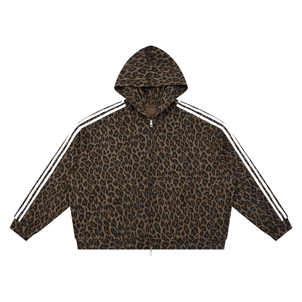 Thumbnail: CHROME SAINT Unisex Leopard Full Zip Hoodie