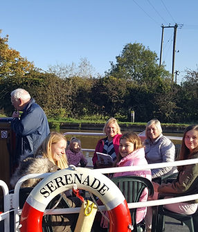Family enjoying canal boat trip on Serenade