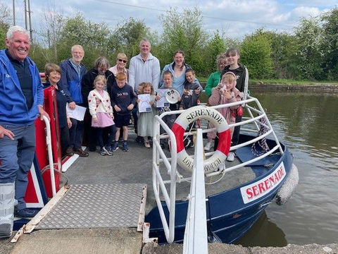 Group by canal boat Serenade
