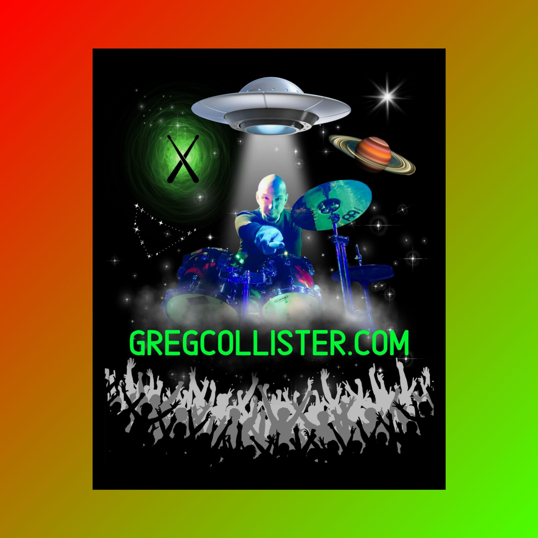 Ufo-Space-Crowd 16"x20" Satin Poster