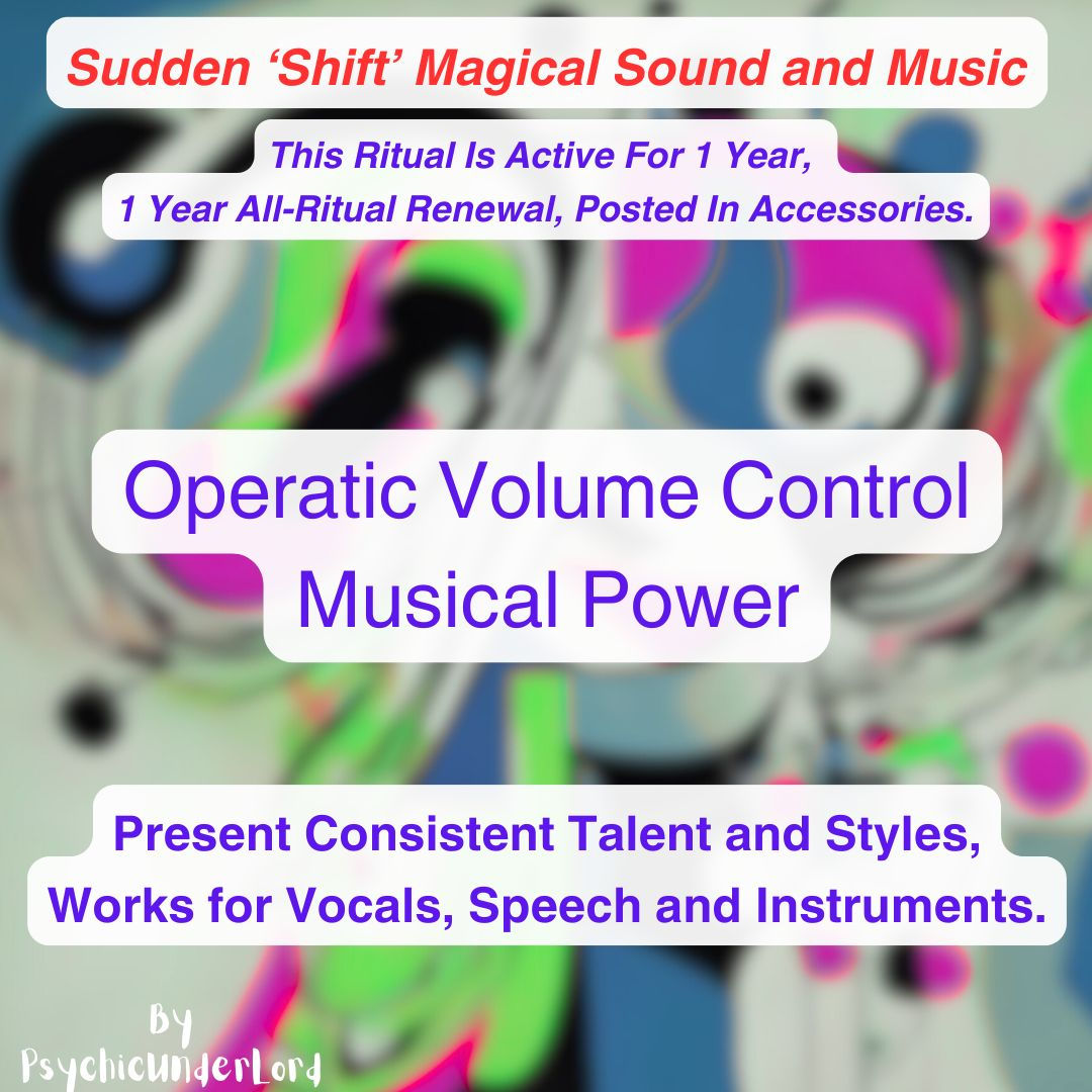 Operatic Volume Control, Live Performance Support Ritual