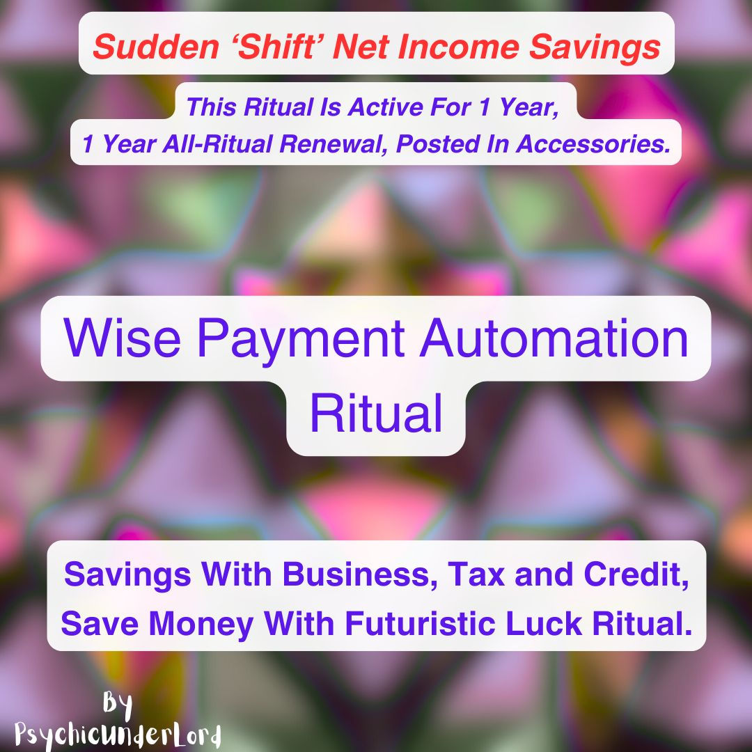 Wise Payment Automation Discernment, Net Income Money Savings Ritual
