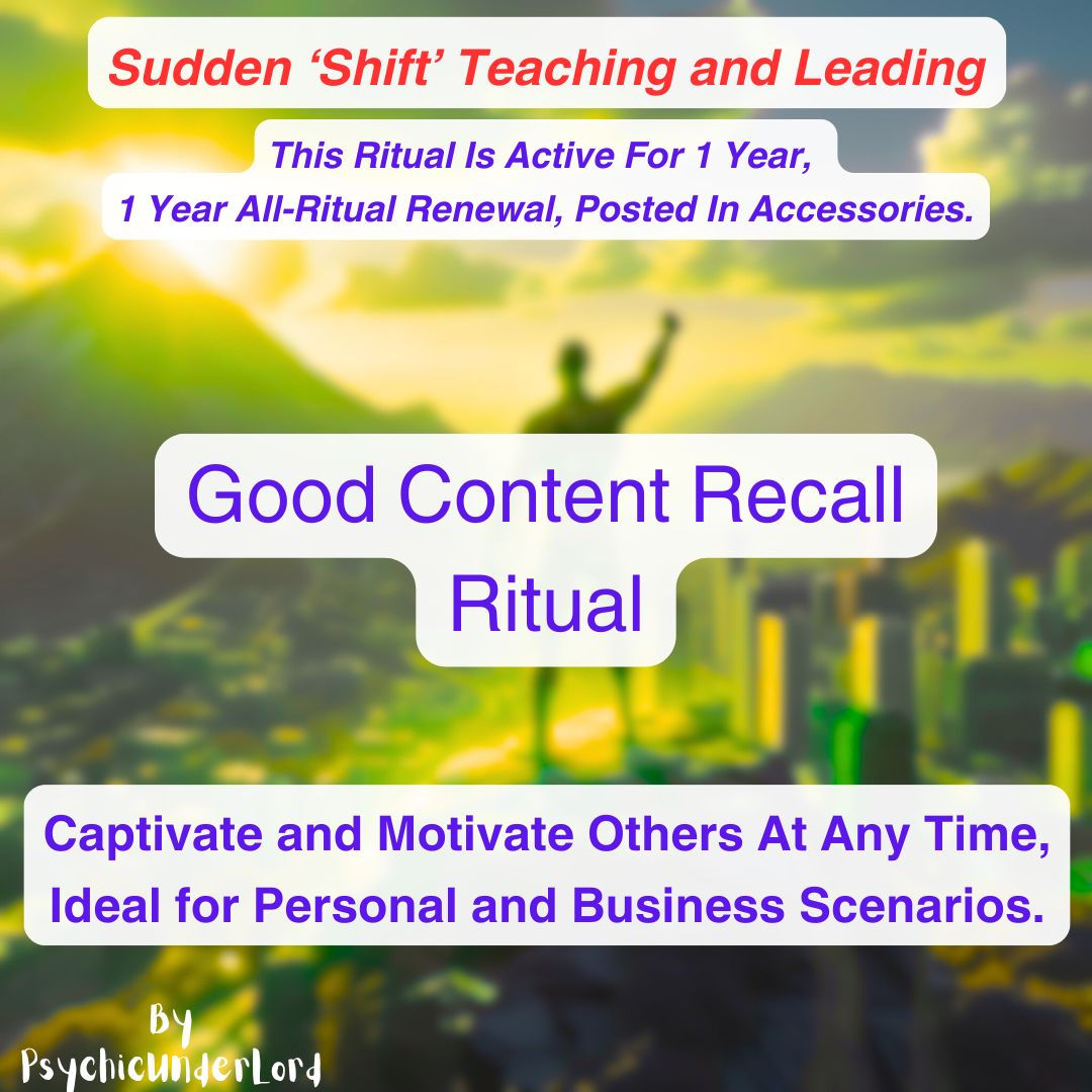 Recall Content and Information, Teaching and Leading Ritual