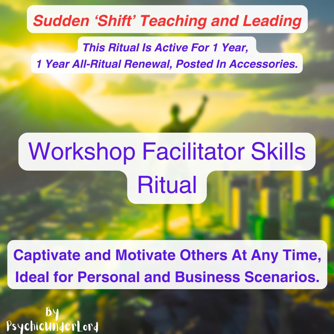 Workshop Facilitator Skills, Teaching and Leading Ritual