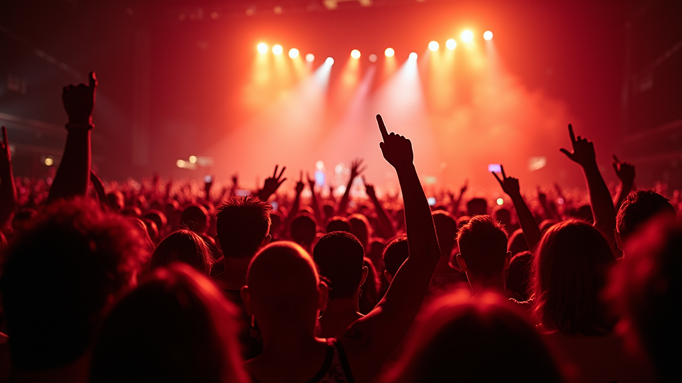 Eye-level view of a concert crowd enjoying an AC/DC performance
