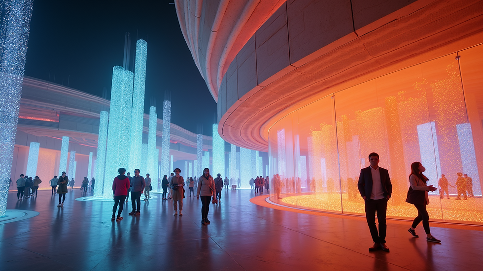 Close-up view of an interactive pavilion at the Shanghai World Expo