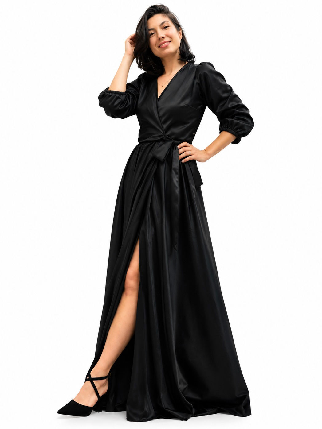 VESTIDO PRETO TRANSPASSADO