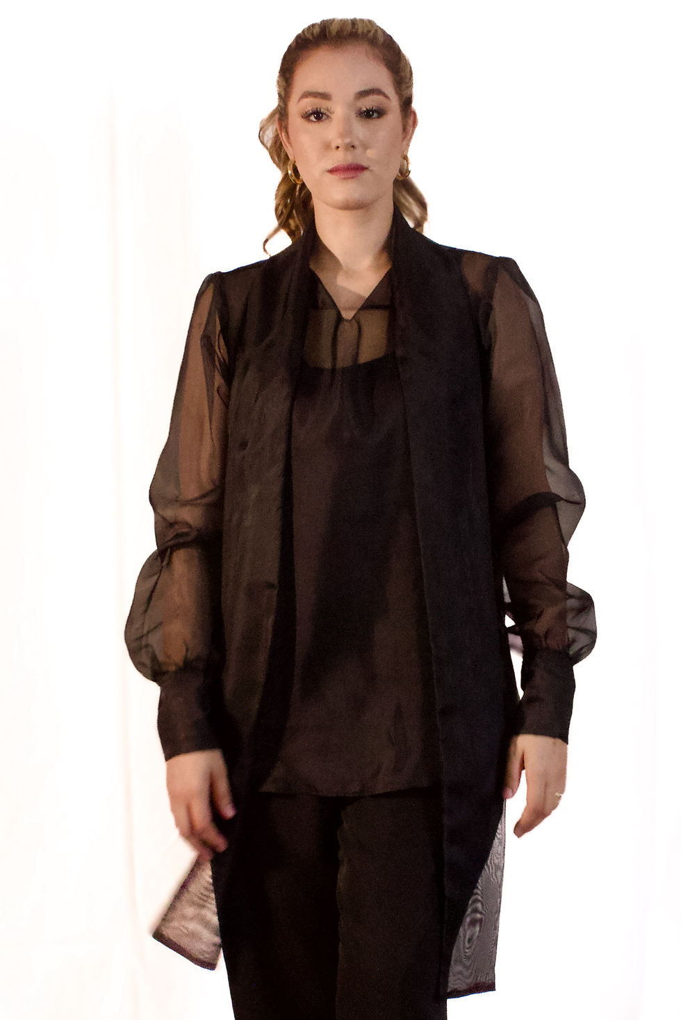 Miniatura: CAMISA ORGANZA PRETA