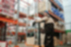 Convex mirror or safety signage in warehouse