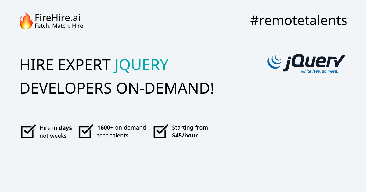Hire Best jQuery Developers [13 Available Now]