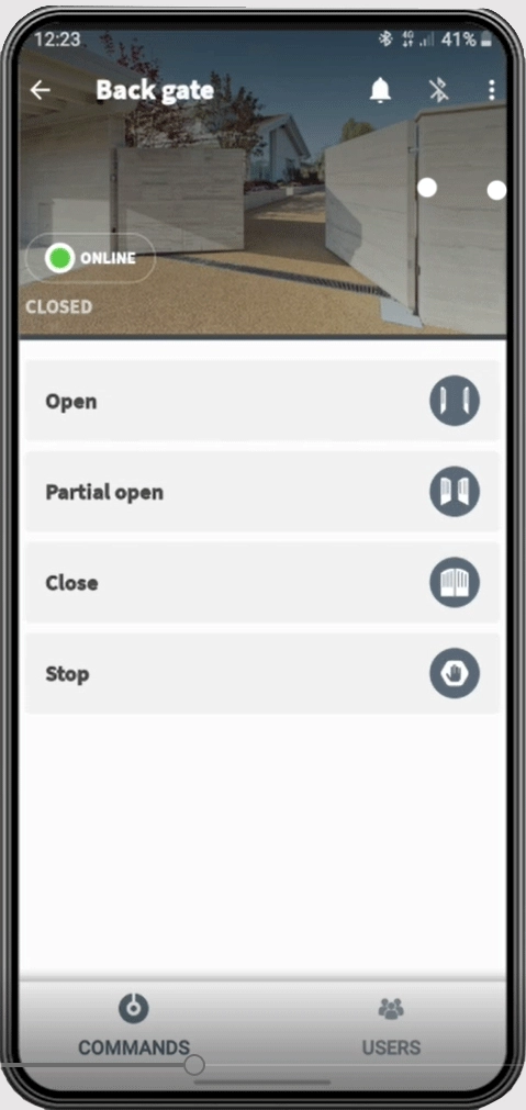 Simply Connect App, Steuerung der Torautomation per App