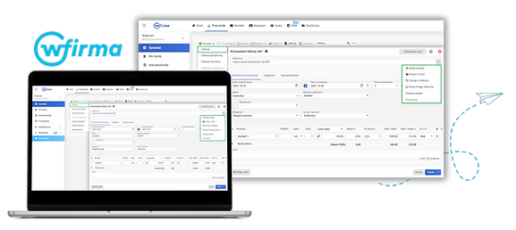 laptop, aplikacja wfirma do fakutorwania online