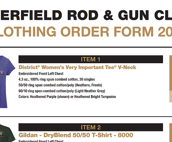 Member Clothing Order Forms Deerfield Rgc