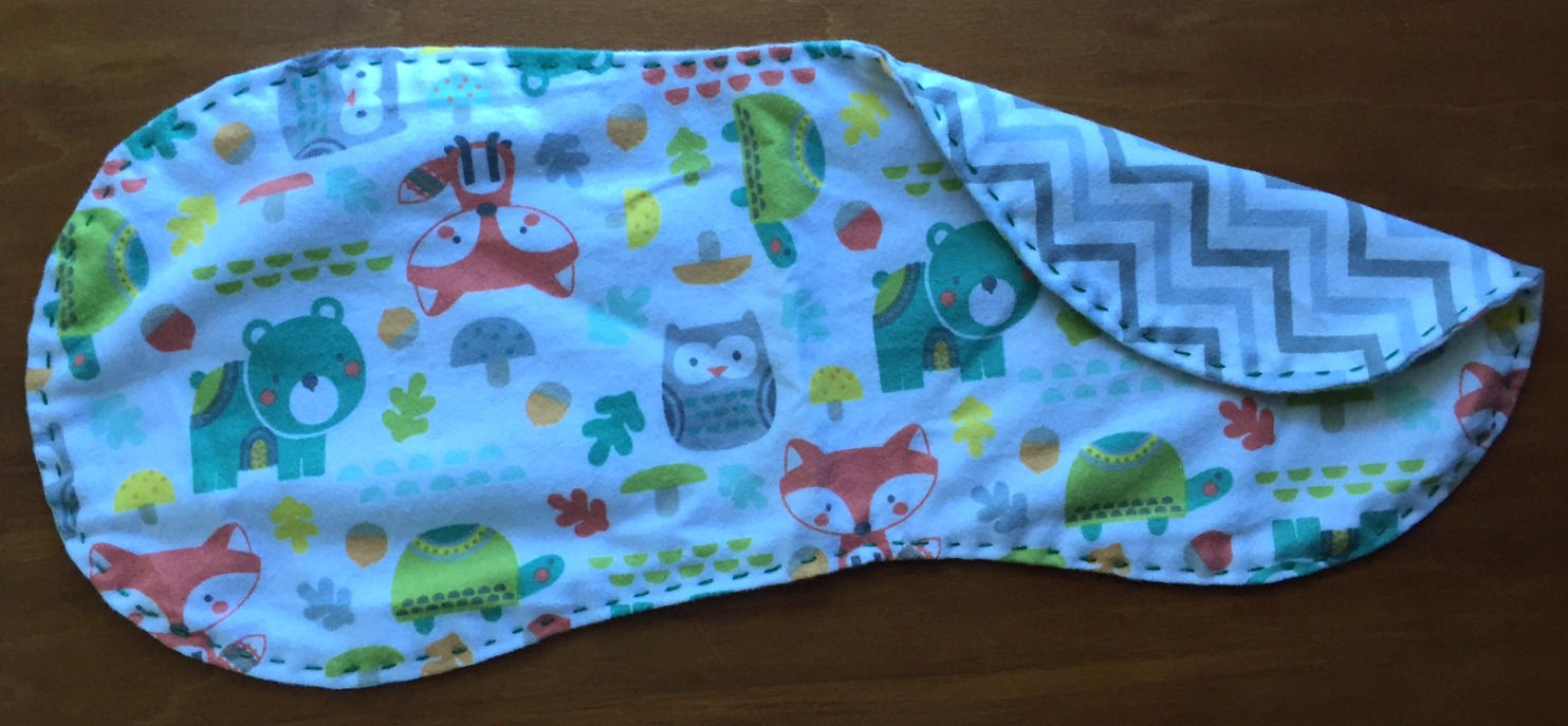 Foxes, Bears & Owls with Gray Chevron Burp Cloth