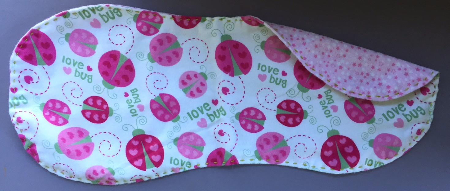 Lady Bugs with Pink Stars Burp Cloth