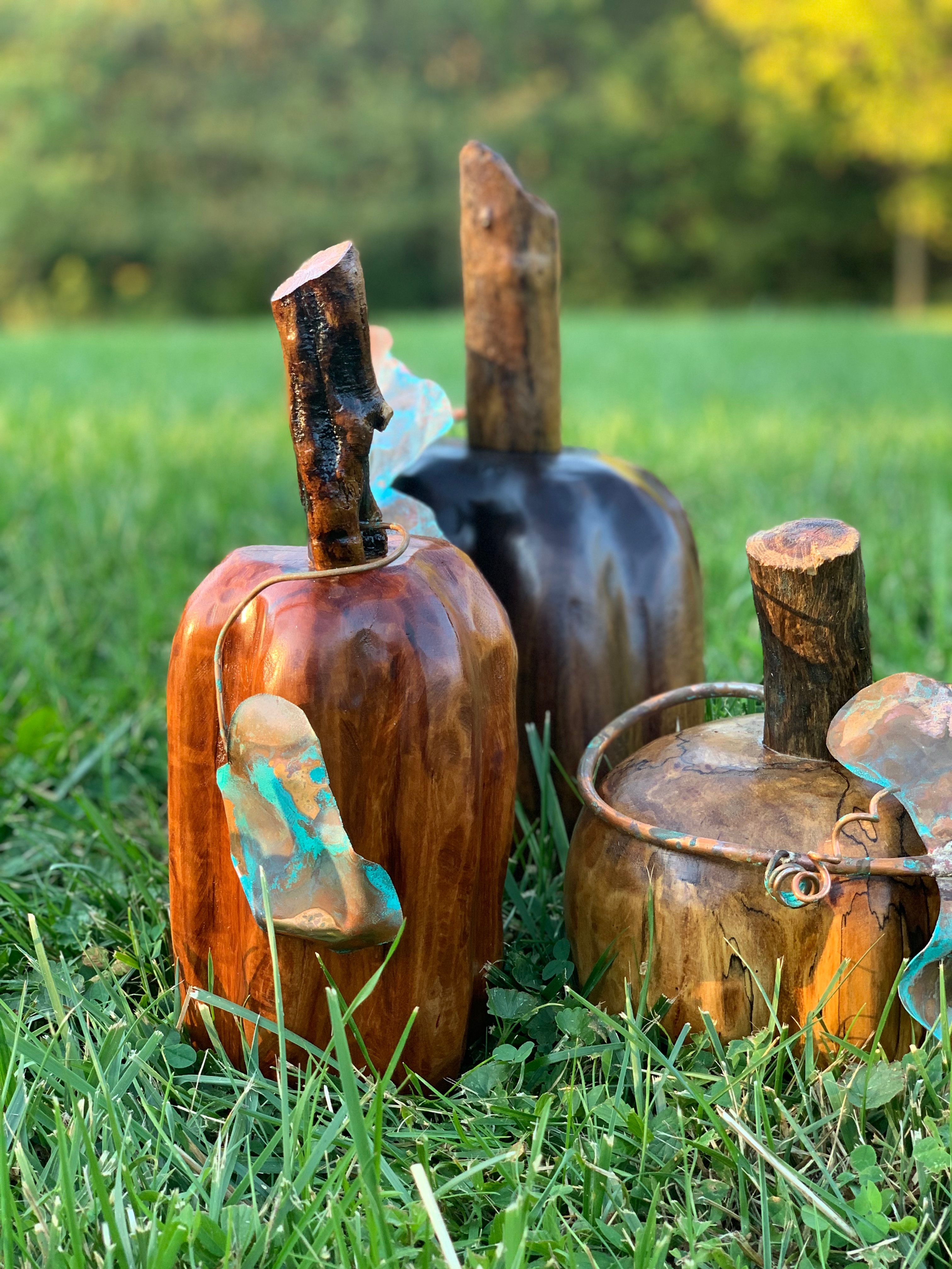 Sculpted Pumpkin with Copper Leaf