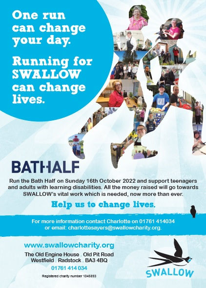 Ad to join Team SWALLOW in the Bath Half