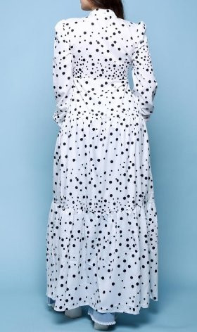 Polka Dot Long Sleeve Front Button Maxi Dress | browns-fashions