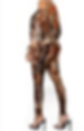 Brown Splicing Printed Two Piece Set