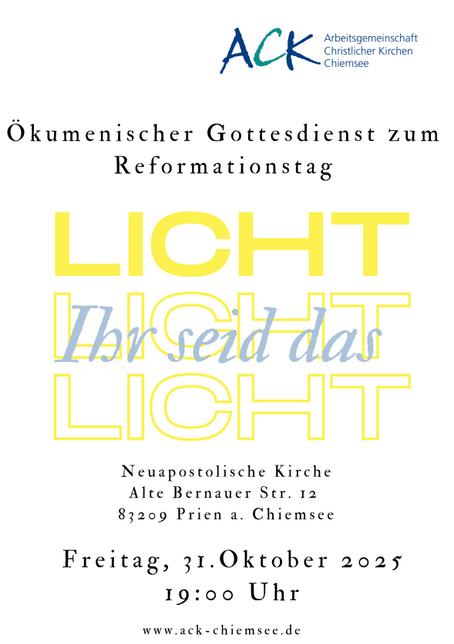 Vorankündigung: Ökumenischer Gottesdienst zum Reformationstag 2025