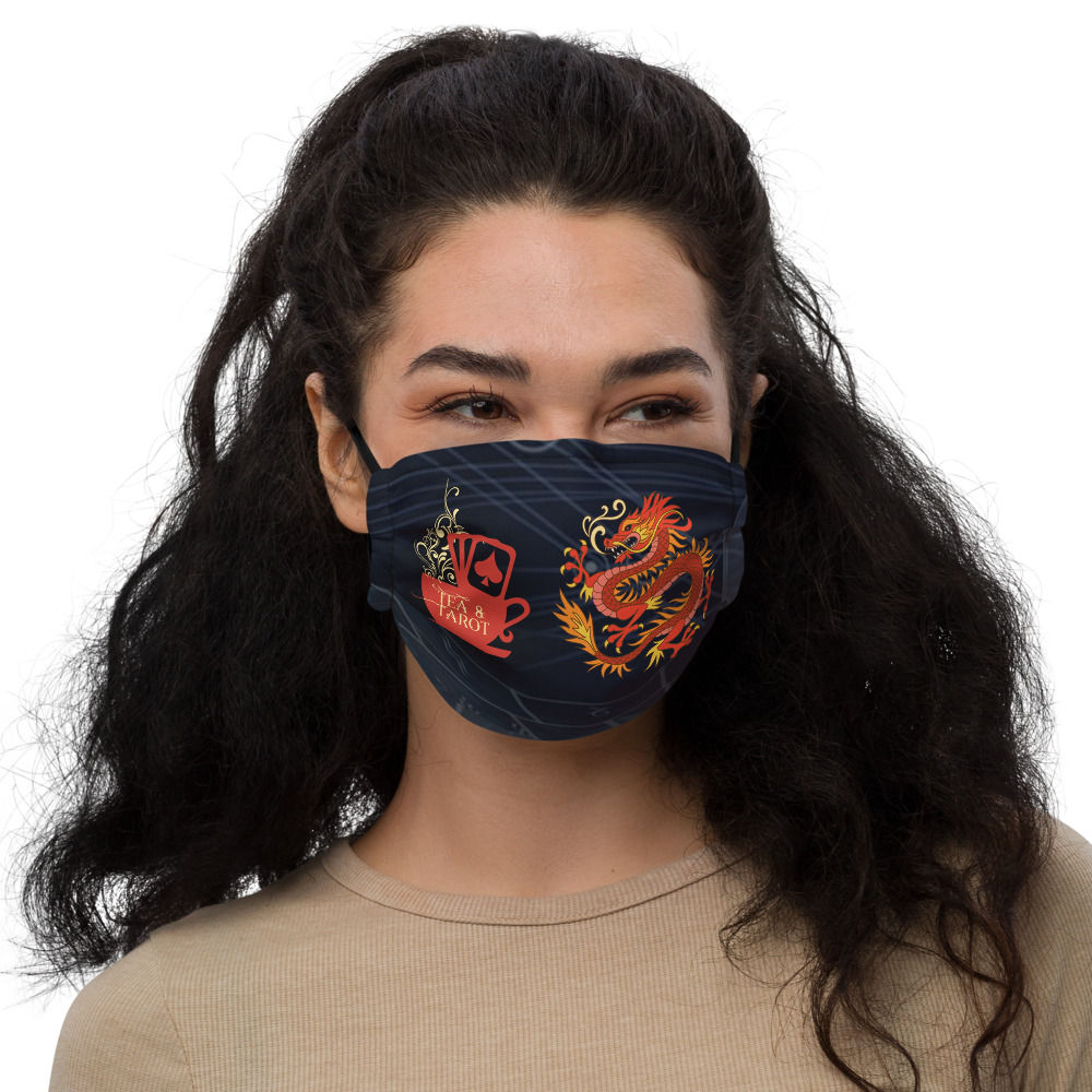 Dragon Horoscope Tea & Tarot Logo Face mask