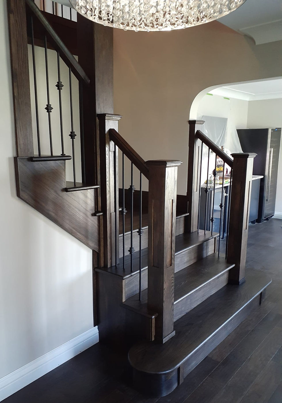 Double Bull-Nosed Tread with Panel Posts