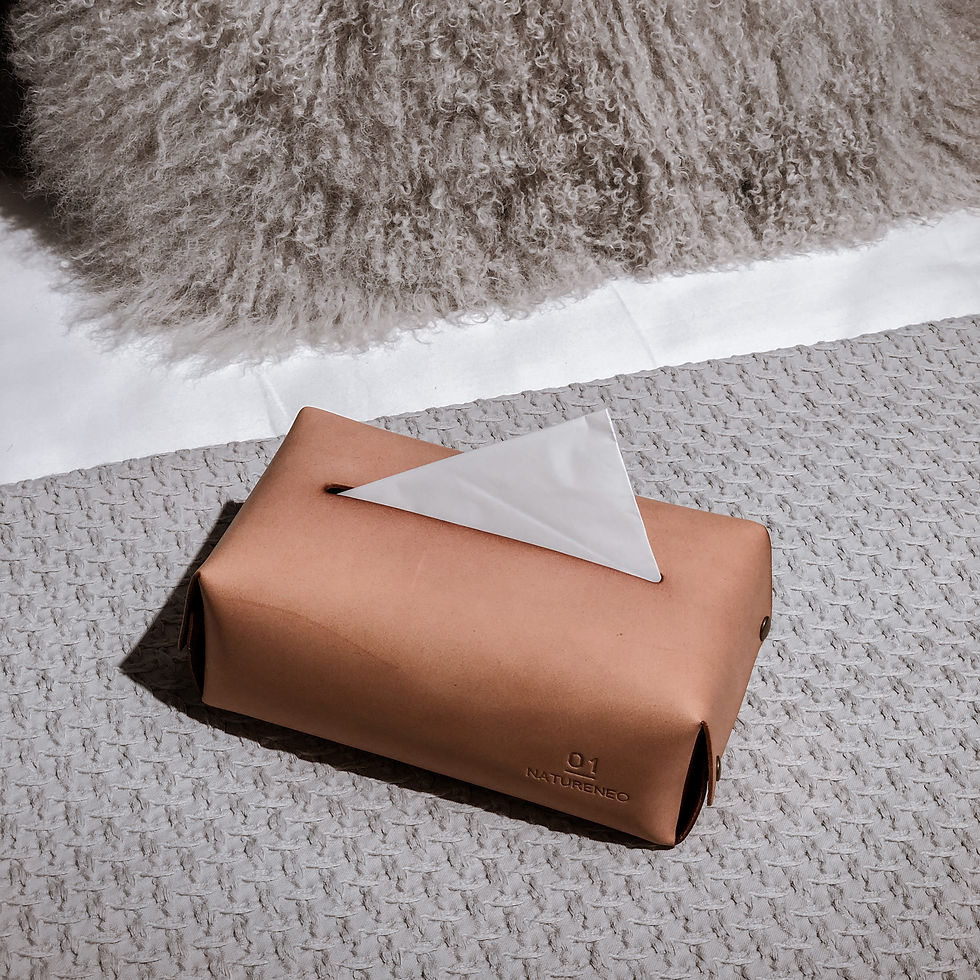 Thumbnail: Leather Tissue Box (Tan)