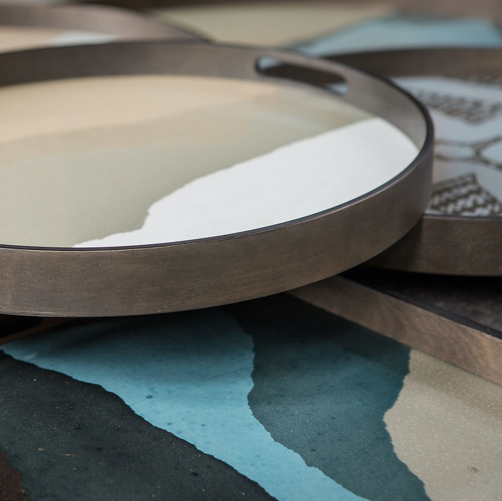 Thumbnail: Sand Wabi Sabi Glass Round Tray