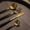 Thumbnail: Black & Gold Cutlery Set