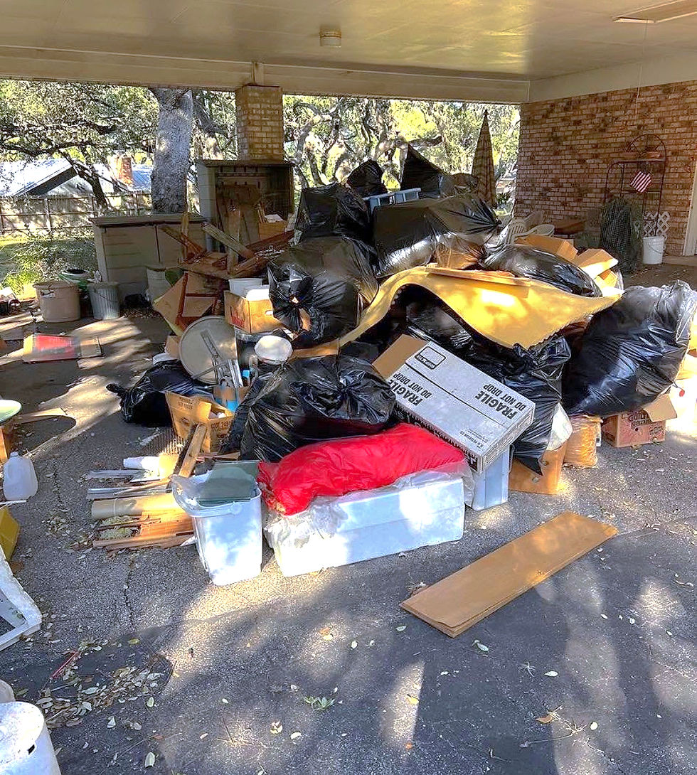 Large residential junk removal cleanup before hauling