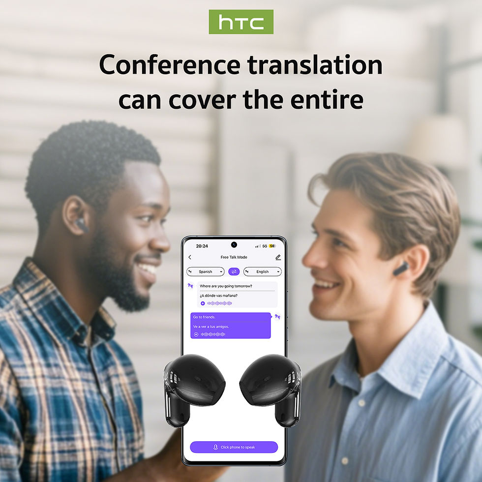 Thumbnail: NEW Translator HTC IPX4 Waterproof Bluetooth 6.0 Translation Earphones, Rating L