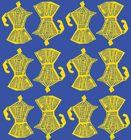 Cafeteras Pattern Yellow + Blue.jpg