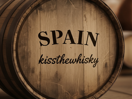 Whiskyfass mit Aufschrift "Spain kissthewhisky"