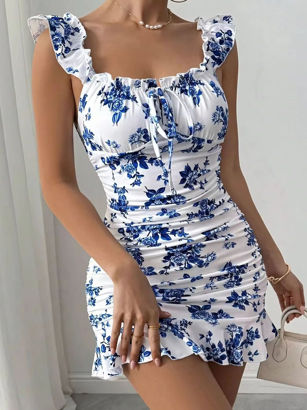 Miniatura: Vestido floral camponesa curto Myli