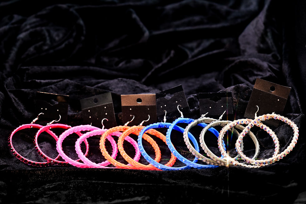 rhinestone hoop earrings matching slim crystal bangles