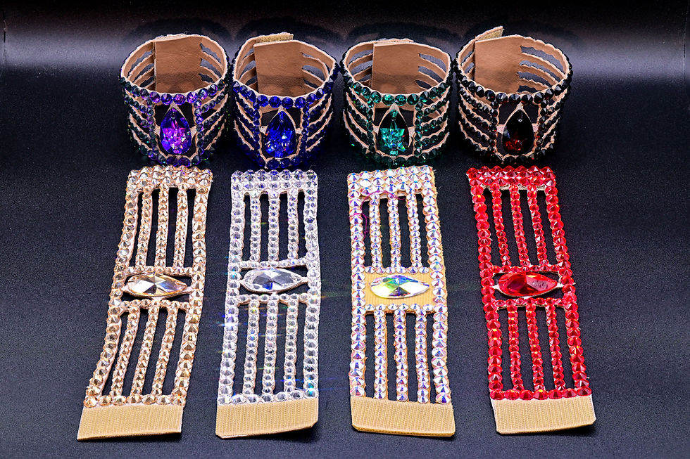 ballroom cuff bracelet with full wrist coverage and sparkle
