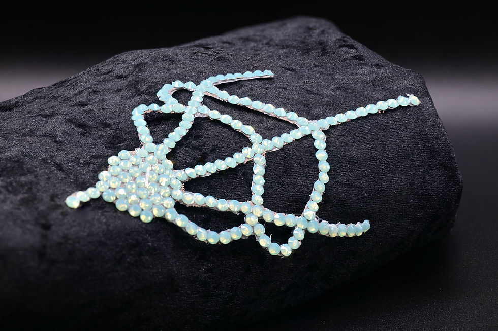 ballroom rhinestone hairpiece with strong structured layout