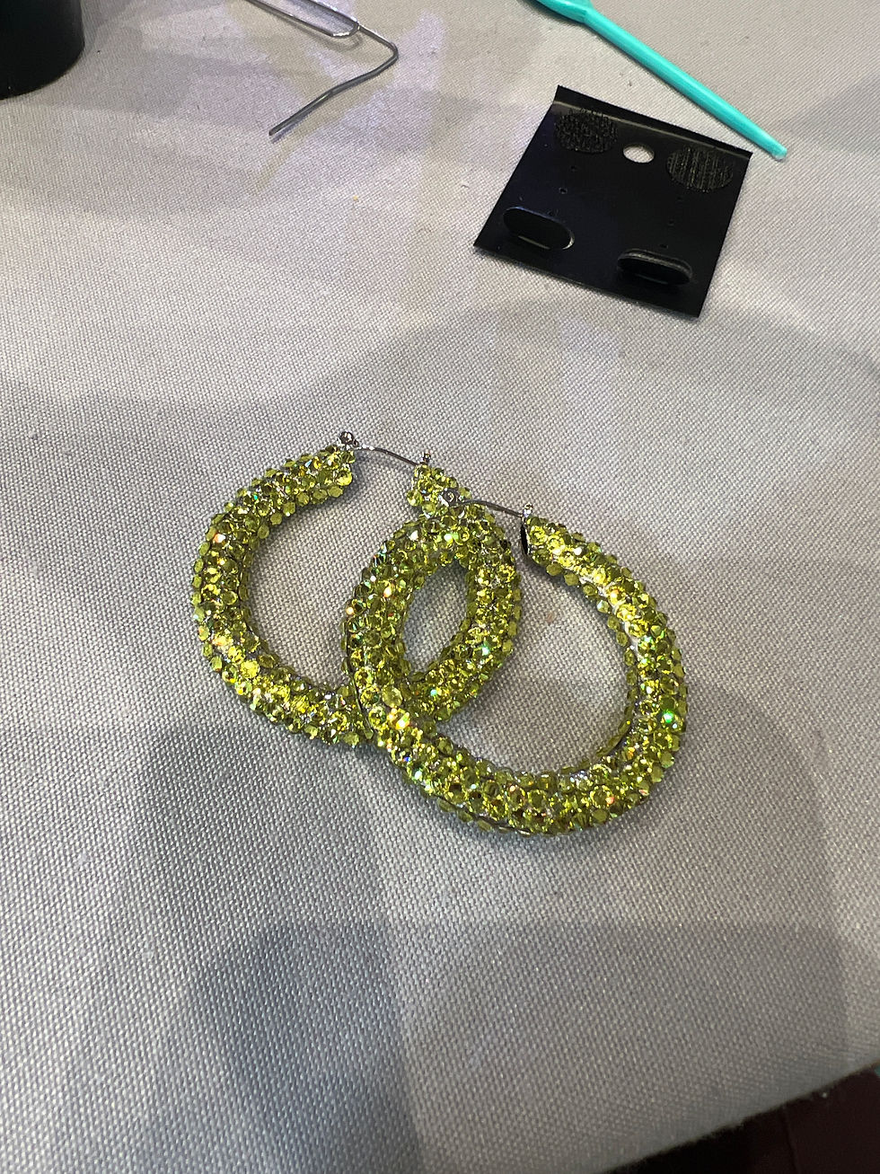 bold crystal hoop earrings with full sparkle coverage
