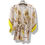 Miniature : Blouse kimono imprimée à motif chaînes jaunes et ceinture nouée , exposée sur ceintre