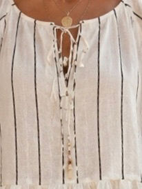 Miniature : Top Calcutta rayure et dentelle