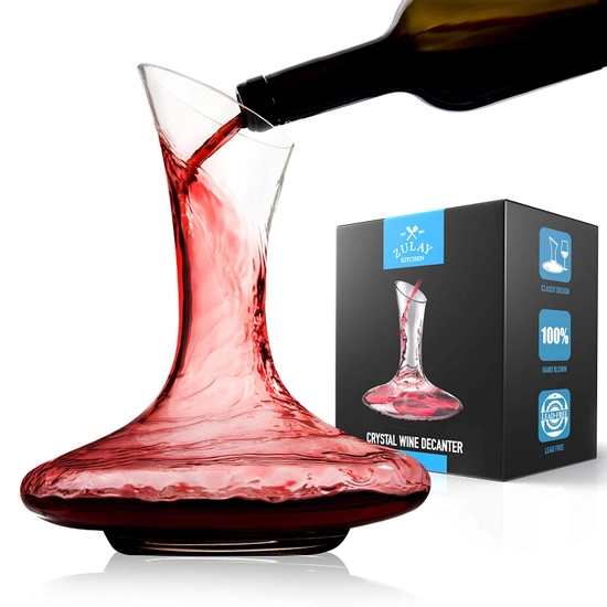 Zulay Premium Crystal Red Wine Decanter