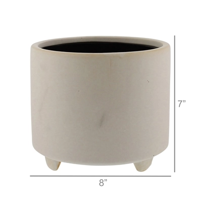 Simon Footed Planter Large - Ceramic - Matte White