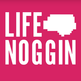 The Life Noggin Logo with the words Life Noggin and a pixelated brain. 