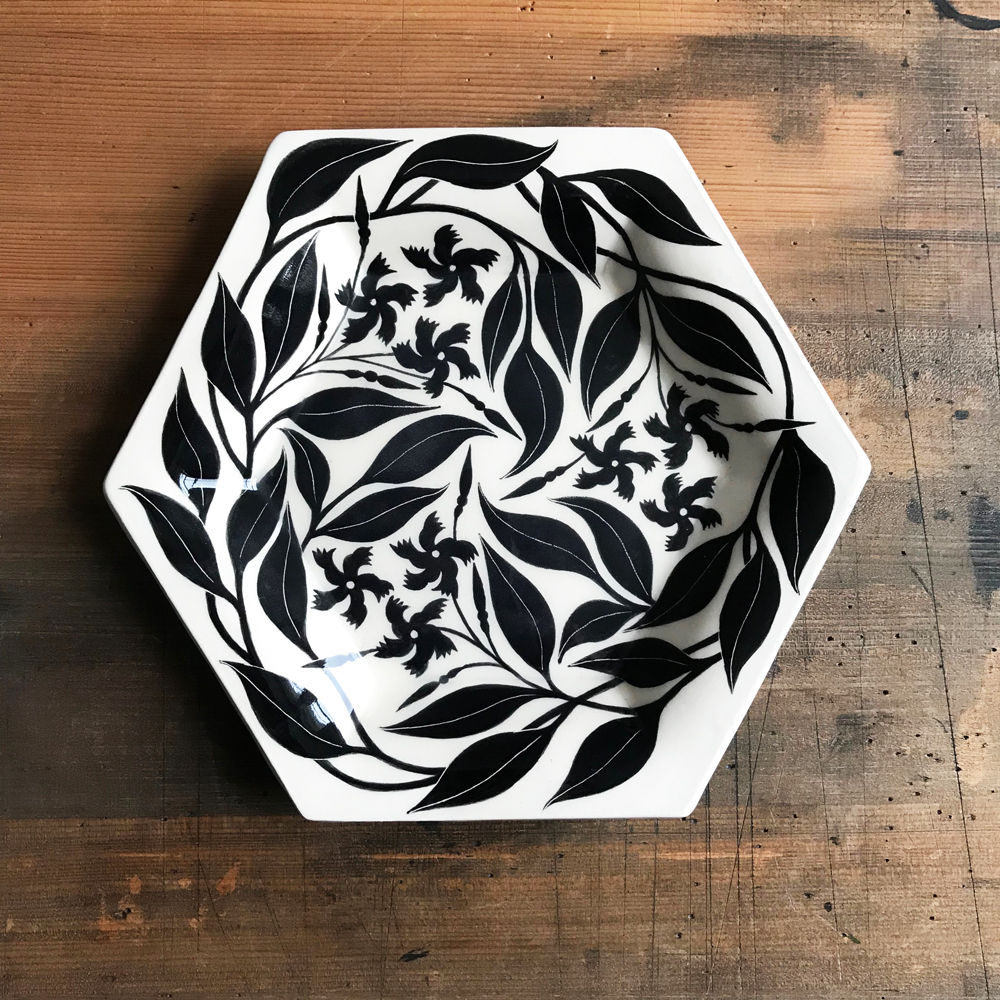 Black Hexagonal Plate
