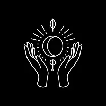 Hands around sun and moon.