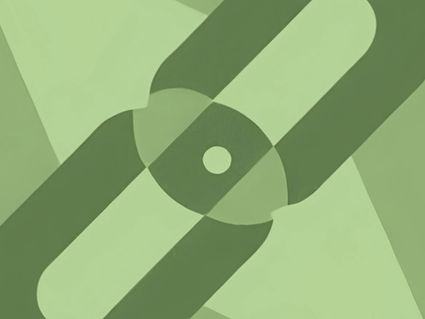 Green chain link abstract artwork