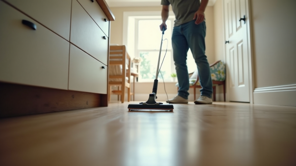 Eye-level view of a home being cleaned