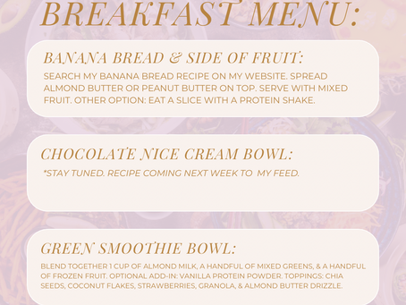 What’s on my Menu? Week 1